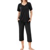 Ekouaer Capri Pajamas Short Sleeve Mumu Pjs Sets 2 Pieces
