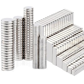 DGDUBRB 300 Stück Magnete Stark, 4 Verschiedene Größen, Neodym Magnete Extra Stark Silber, Kleine Magnete für Magnettafel, Magnete Klein Stark Mini Magnete für Whiteboard, Handwerk, Kühlschrankmagnete, Magnet