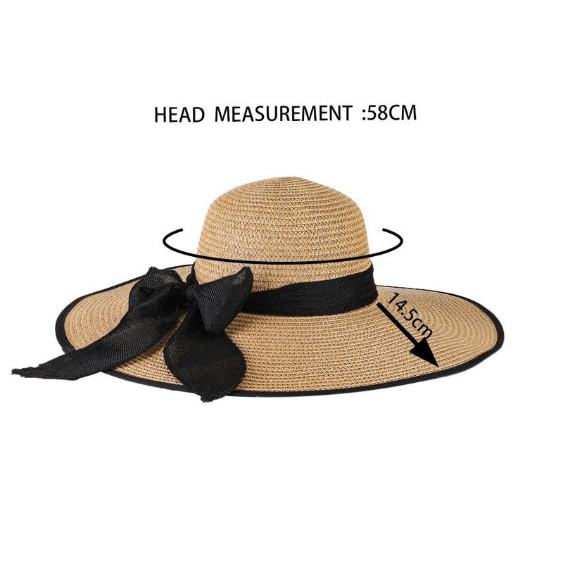 RVROVIC Women's Floppy Straw Sun Hat Foldable Summer Beach Hat