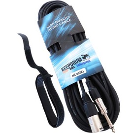 keepdrum MC-004XJ 10 m Audio Cable XLR Male to Jack 6.3 mm + Velcro Cable Tie (60 cm)
