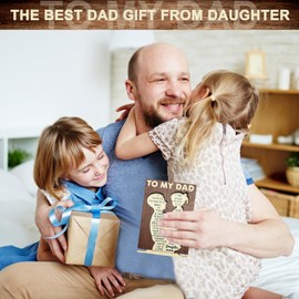 To Dad Gifts Wooden Desktop Decorations - Unique Dad Birthday Gifts Table Décor, Cool A Gift Meaningful Daddy Gift Idea for Fathers Day Christmas Thanksgiving Stocking Stuffers Presents from Daughter