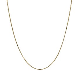 Honolulu Jewelry Company 14K Thin Real Solid Yellow Gold 0.5mm Box Chain Necklace Spring-Ring Clasp - 18 Inches