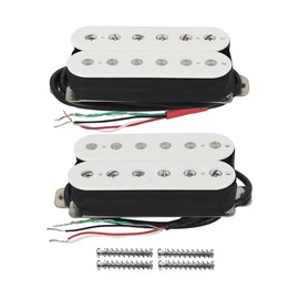 FLEOR E-Gitarren-Humbucker-Tonabnehmer, Doppelspulen-Gitarrensteg-Tonabnehmer und Hals-Tonabnehmer-Set – Weiß