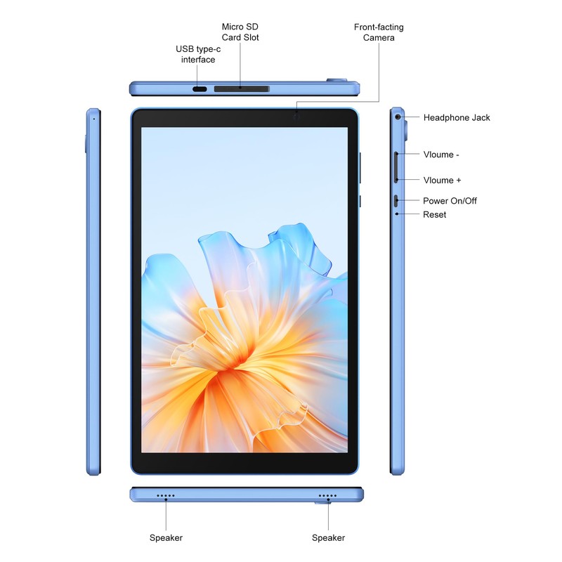 BAKEN 10 Inch Tablet, Android 12 Tablets, 4(2+2) GB RAM,
