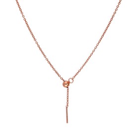 jewellerybox Rose Gold Dipped Sterling Silver 20 Inch Belcher Chain Necklace w Bead Slider Clasp