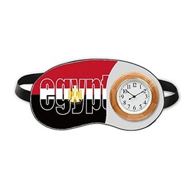Egypt Country Flag Name Art Deco Fashion Sleep Eye Head Clock Travel Shade Cover