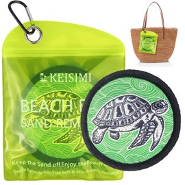 KEISIMI Sand Remover for Beach - Talc-Free & Reusable Sand Remover with Natural Ingredients, Beach Vacation Essentials for Kids Women, Must-Have Accessories for Summer Trips-Turtle