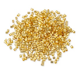 500 Pcs Crimp Beads for Jewelry Making - 18K Gold Plated Brass 2x2 mm Crimping Beads, Column Stoppers to Secure The Ends of Jewelry Strings, Crimping Tube Accessories for DIY Jewelry Making