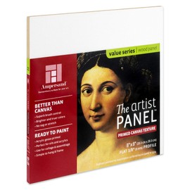 Ampersand Art Supply Wood Gesso Art Painting Panel: Canvas Texture, 3/8 Inch Depth, 8" x 8"