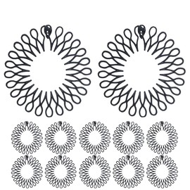 ZAAWUUT 12 Pieces Full Circular Stretch Comb Headband,Flexible Circle Headbands with Teeth,Women Lady Hair Wrap Holder Hair Comb (Black, One Size)