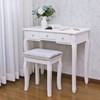 BEWISHOME Vanity Set with Mirror & Cushioned Stool Dressing Table
