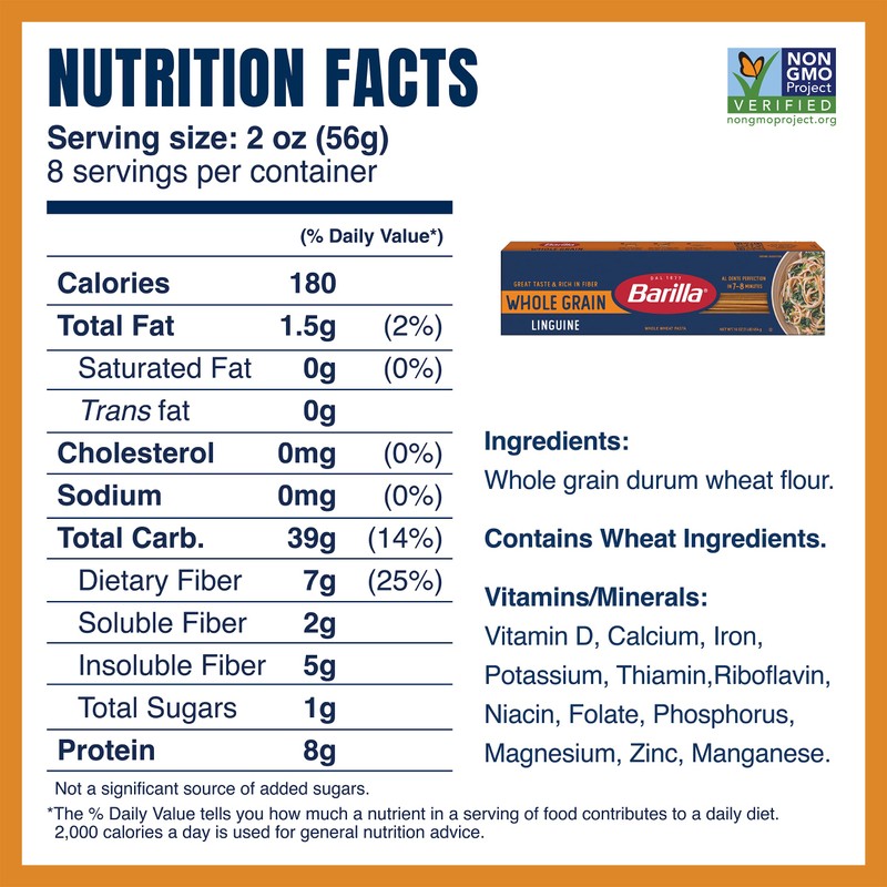 Barilla Whole Grain Linguine Pasta, 16 oz. Box (Pack of