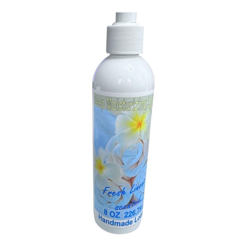 Deep moisturizing lotion fresh linen scented 8 oz pump cap