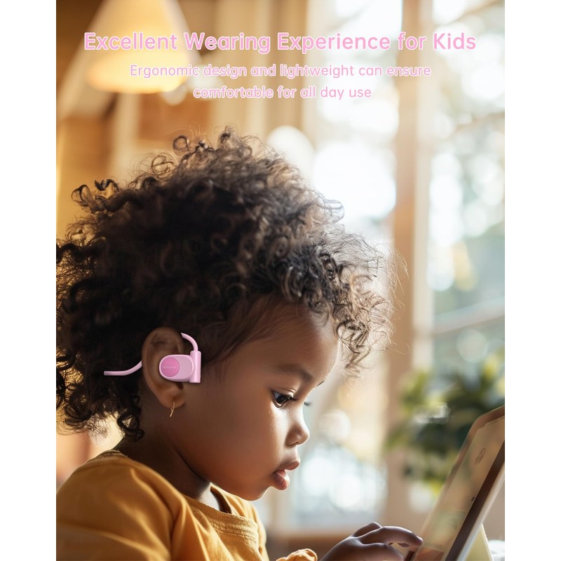 Mehomeli Kids Headphones, Wired Air Conduction Open Ear Headphones, 85dB