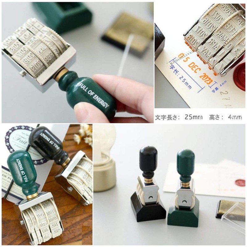dilib Antique Retro Wooden Date Stamp Year Date Stamp Stand