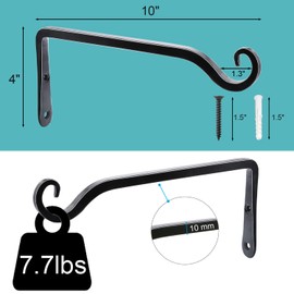 LOOGI - Soporte para plantas colgantes, gancho de pared para plantas, ganchos decorativos de 10 pulgadas, para macetas de interior, comedero de pájaros al aire última intervensión, campanilla de