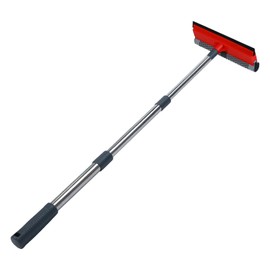 2 in 1 Window Squeegee with 36.6" Retractable Rtainless Steel Rod,Sponge Car Squeegee for Home,Gas Station, Glass, Shower, Outdoor Window Cleaning