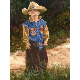 DIY 5D Diamond Painting Kits Little West Cowboy Full Drill Round Beads Diamond Art Gems Stone Cross Stitch Diamond Painting by Number Kits Wall Decoration 12x16 inch