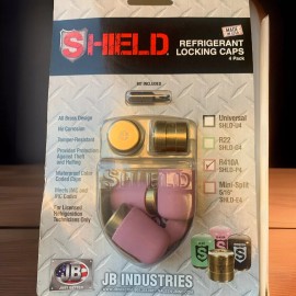 Jb Industries Shld-P4 Refrigerant Cap Locks,1/4 In.,R-410A,Pk4