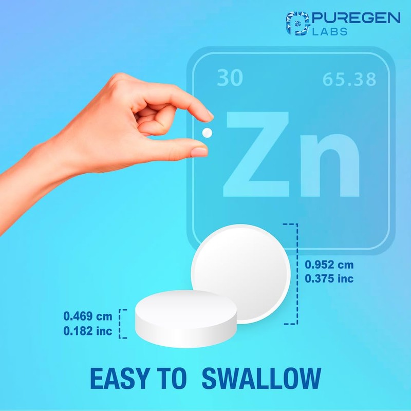 Puregen Labs Zinc Sulfate 220 mg Dietary Supplement Tablets -