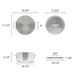 Thunder Group ALSKBP001 Brazier Pot 8 Quart Capacity With Cover