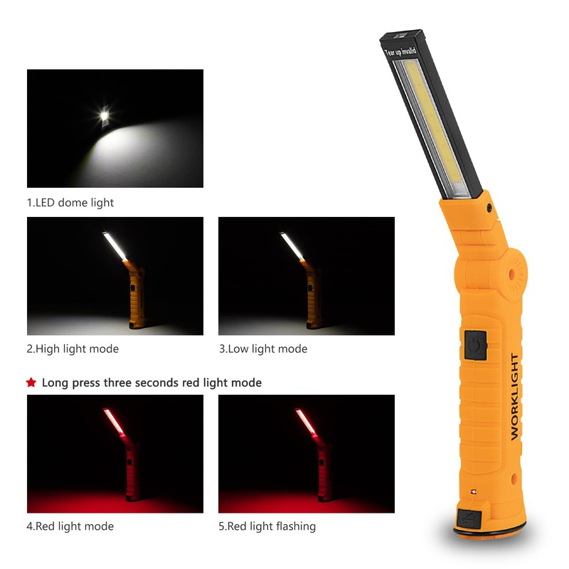 Lmaytech 4 Pack Rechargeable LED Work Lights with Magnetic Base