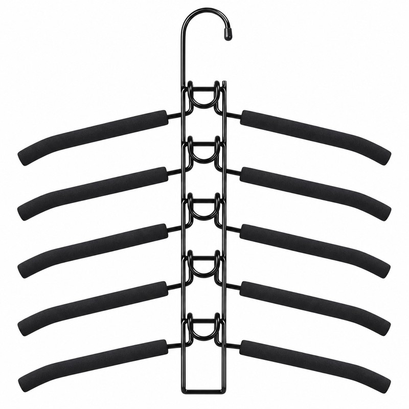 5-in-1 Space-Saving Closet Hangers for Clothes – Detachable Stainless Steel