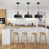 11.6" Modern Black Hanging Light,Large Pendant Light for Kitchen Island,Solid