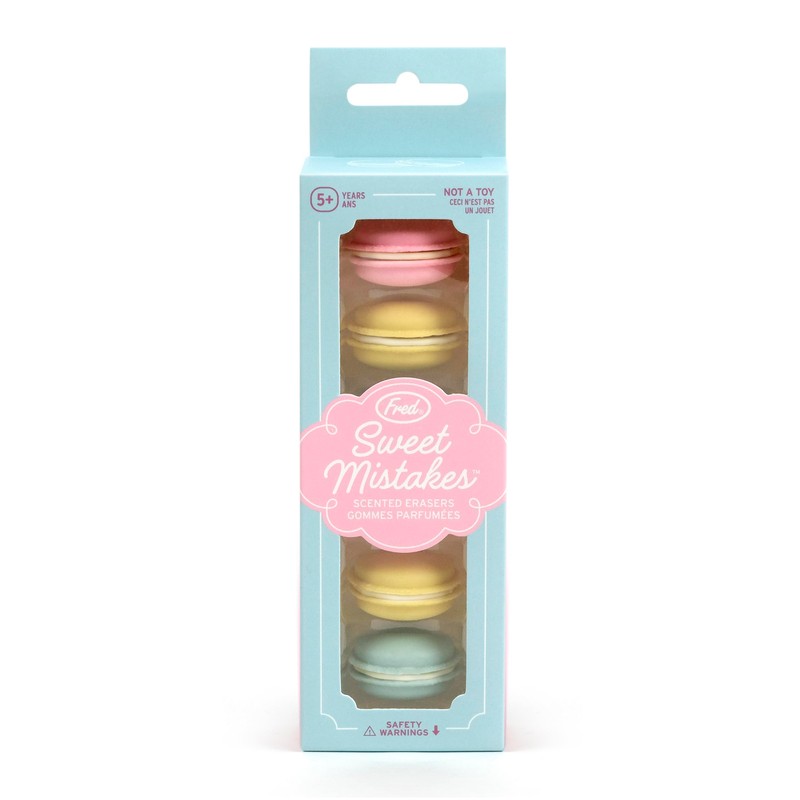 Genuine Fred Sweet Mistakes Macaron Erasers, Set of 6, Scented,