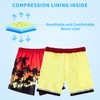 Cozople Teen Boys Swim Trunks Red Hawaii Palm Tree Bathing