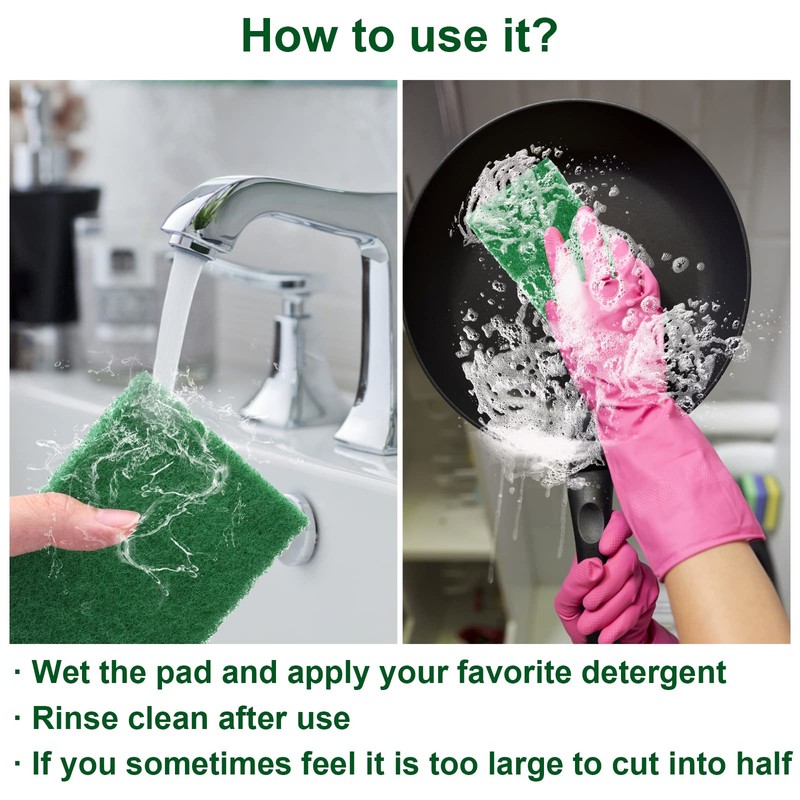 Sibba Pack of 10 Scouring Pads, Kitchen Sponge, High Performance