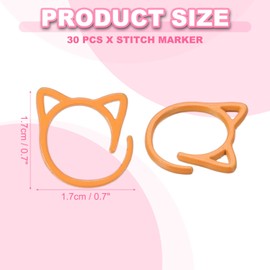 sourcing map 30pcs Stitch Markers, Spiral Stitch Markers Crochet Needle Clip Counter Knit Ring Crochet Locking Sewing Accessories for DIY Handcraft Knitting and Crocheting, Orange