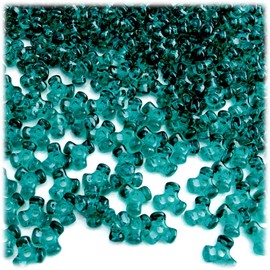 The Crafts Outlet 200pc Plastic Transparent Tribeads 10mm Teal Beads