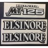 Honda Elsinore MT125, 1973 White Tank and Side Cover Decals,