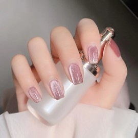 SEMTIM Nail Tips, 24 Pieces, Medium, Short, Round False Nails, Short Nail Tip, Medium Long, Popular, Japanese Style, Cute, Simple, Stylish, Coming of Age Ceremonies, School Entrance Ceremonies,