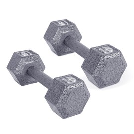 CAP Barbell Cast Iron Hex Dumbbell, Pair, 15 lb