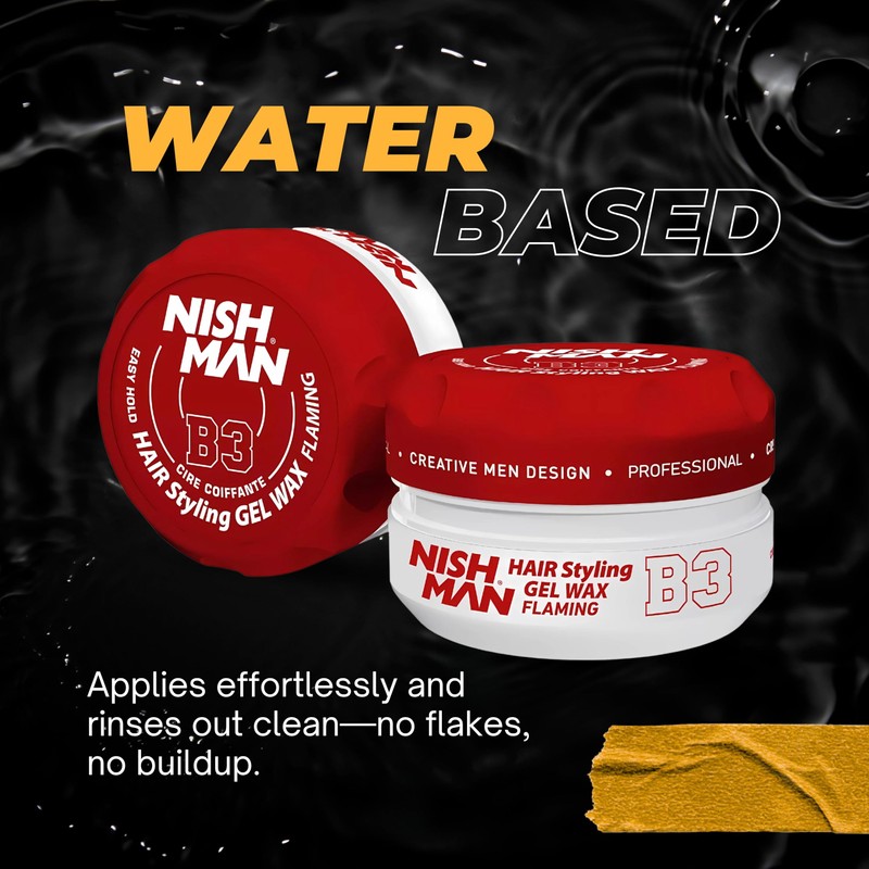NISHMAN Aqua Gel Wax for Men B3 - Flaming 150g