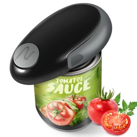 ThriveCan Electric Can Opener, Black, One-Touch Button Operation, Hands-Free, Safety Automatic Can Opener with Smooth Edge Fits All Cans Sizes, Kitchen Countertop