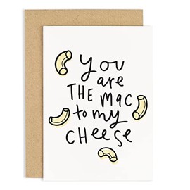 Old English Co. Mac To My Cheese Valentine's Day Card for Her Him - Fun Wedding Anniversary Card for Wife, Husband, Boyfriend, Girlfriend - Playful Cute Card for Partner | Blank Inside with Envelope