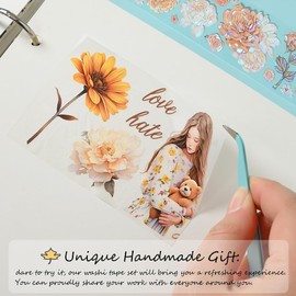 NOTIONSLAND 4 Rolls Aesthetic Washi Tape Set, PET Washi Tape, Multi-Pattern Decorative Washi Tape for Journaling, Bullet Journals, Planner, Arts for Crafts