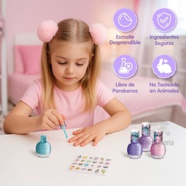 Cosmetic Set Stitch con Esmaltes y Brillos Labiales, Caja de Regalo para Niñas con Bandeja al Vacío - MAKEUPERIA