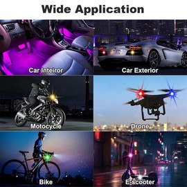 Flyant Wireless Led Strobe Lights with Remote Control,8 Colors Waterproof Anti-Collision USB CharingLed Warning Light,Wireless Led Lights for Car Drone Truck Motorcycle Aircraft Bike (8PC)