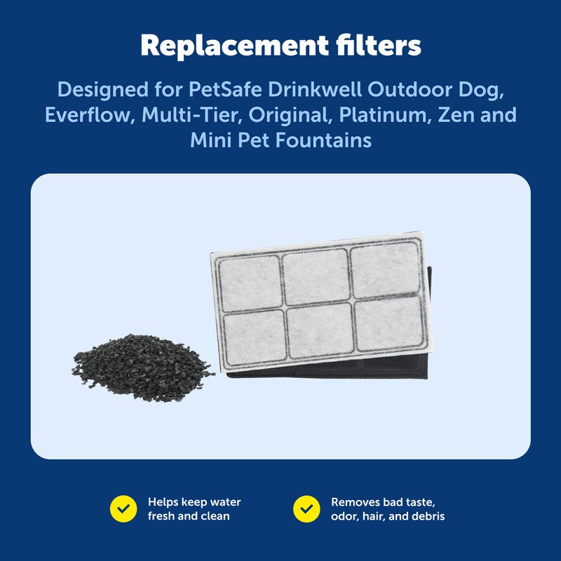 PetSafe Drinkwell Premium Replacement Carbon Filters - Improves Water Taste