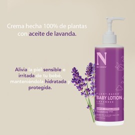 Dr. Natural Crema Corporal Hidratante e Hipoalergénica con Manteca de Karité Orgánica para Bebé y Niño, Hecha Completamente de Ingredientes Naturales a Base de Plantas. (473 ml, Lavanda)