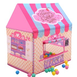 Kids Play Tent for Indoor and Outdoor Children Playhouse with Roll Up Door and Windows Dessert House and Small Tree House Tent