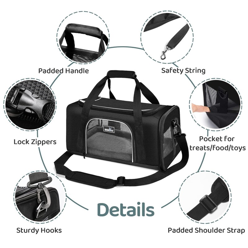 Wakytu TSA Approved Pet Carrier for Small Medium Cats and
