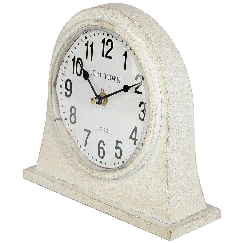 Lily's Home Antique Inspired Farmhouse Desk Or Mantel Clock, Battery