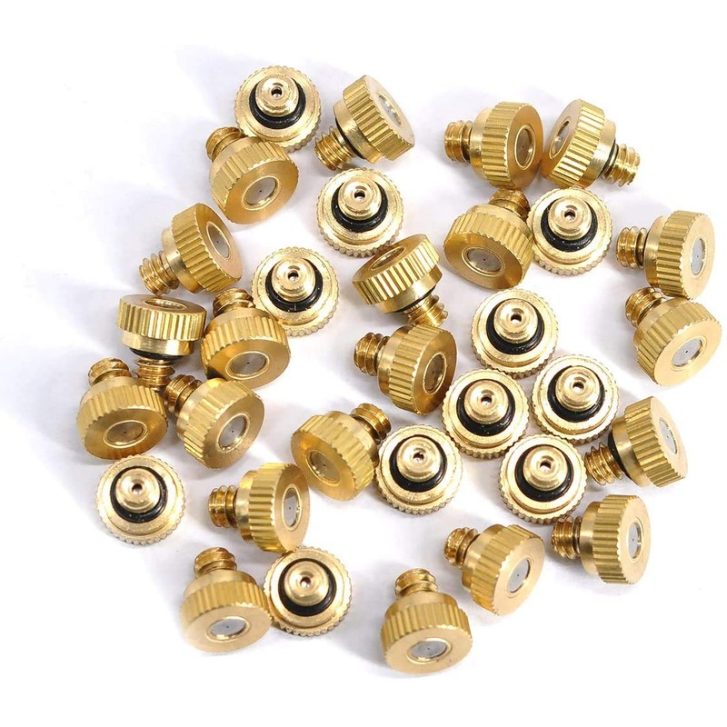 50PCS Brass Misting Nozzles for Outdoor Cooling System 0.012" Orifice