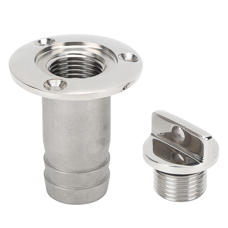 316 Stainless Steel Oval Garboard Drain Plug Vent Connector Fitting