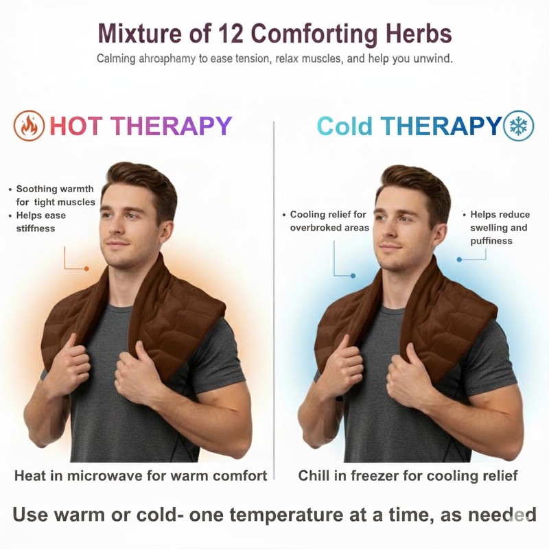 Herbal Concepts Neck and Shoulder Wrap, Hot & Cold Therapy,